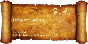 Hohner Anita névjegykártya