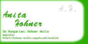 anita hohner business card